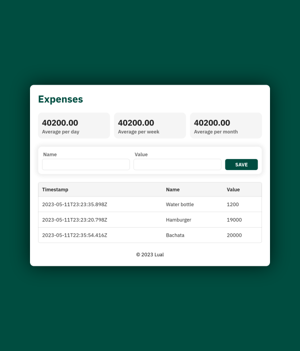 Expenses app project image